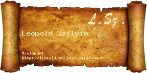 Leopold Szilvia névjegykártya